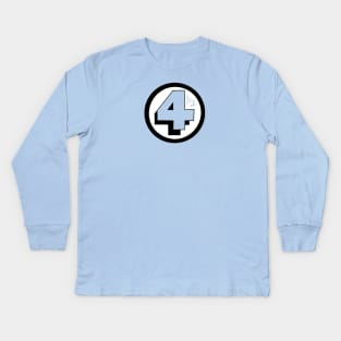 Fantastic Four 1/2 Logo Art Kids Long Sleeve T-Shirt